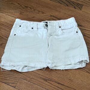 J. Crew White Denim Jean Shorts with Raw Hem - 2